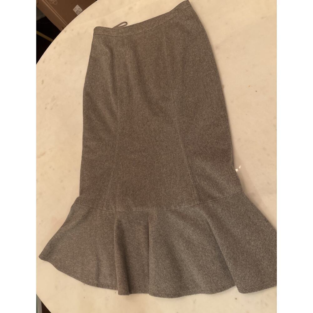 Ralph Lauren Collection Gray 100% Cashmere Trumpet Midi Skirt Flare Runway 2005 - Picture 12 of 13